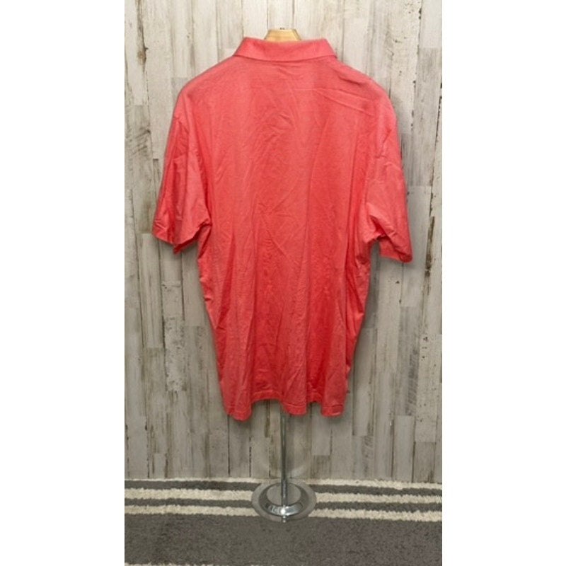 Peter Millar Men's XL Coral Striped Short Sleeve Polo Golf Shirt