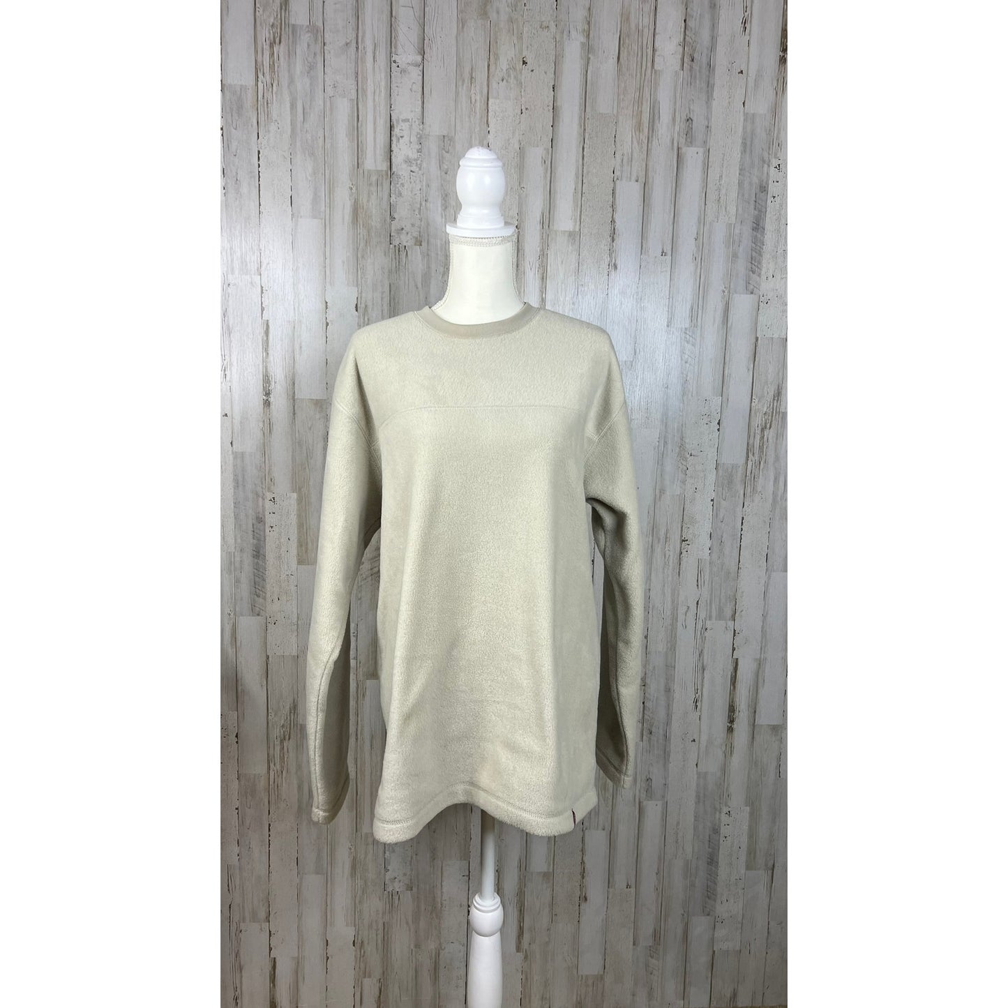 Levi's Men's Large Red Tab Beige Pullover Long Sleeve Cozy Crewneck Sweatshirt