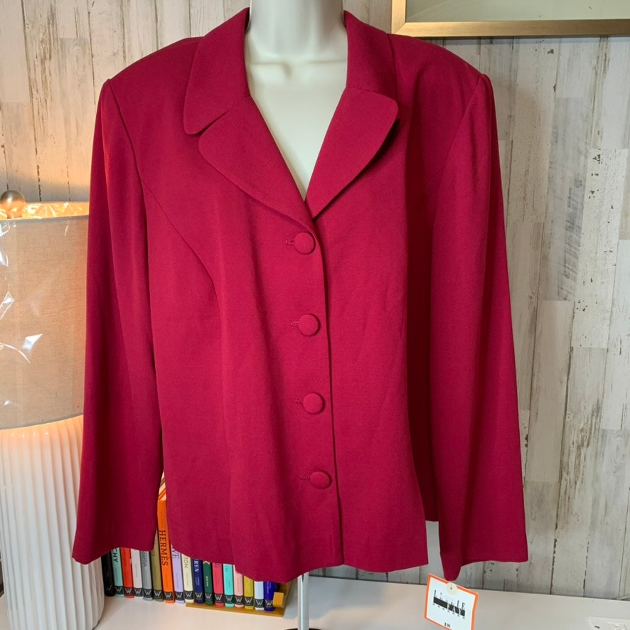 NWT Leslie Fay Dresses Blazer Jacket Womens Size 18 Claret