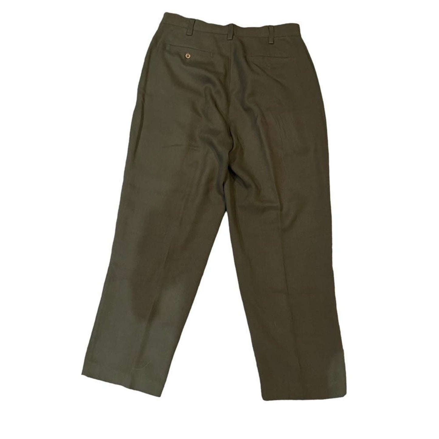 Tommy Bahama Men's Olive Green 100% Silk Pleated Pants Size 33