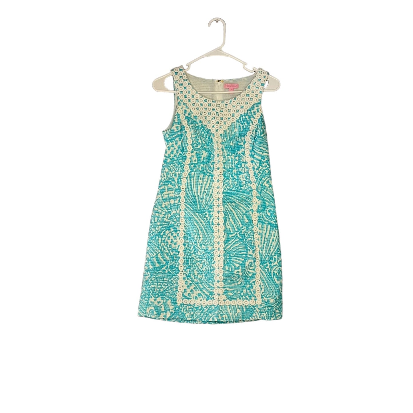 Lilly Pulitzer Women's Size 2 Macfarlane Lace Detail Blue Shift Dress