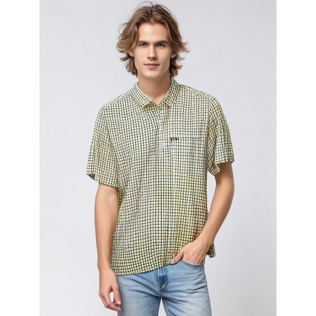 Ralph Lauren Men's XXL Yellow Plaid Short Sleeve Button-Up Shirt