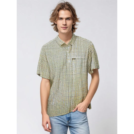 Ralph Lauren Men's XXL Yellow Plaid Short Sleeve Button-Up Shirt