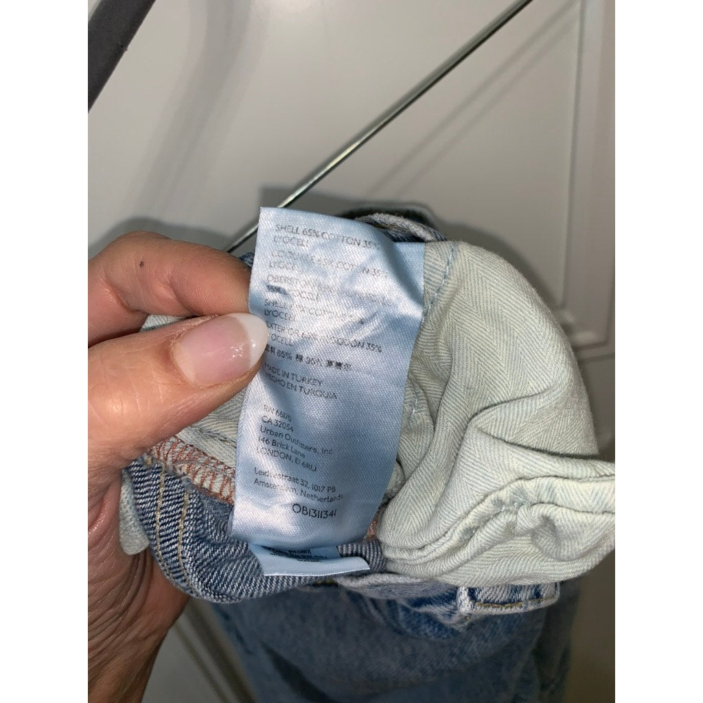 We The Free Women's Distressed Straight Leg Jeans Size 25 Blue Denim