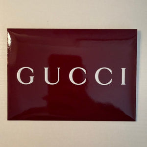 Gucci Burgundy Maroon Glossy Logo Envelope Receipt Holder Gift Packaging 6"x4.5"