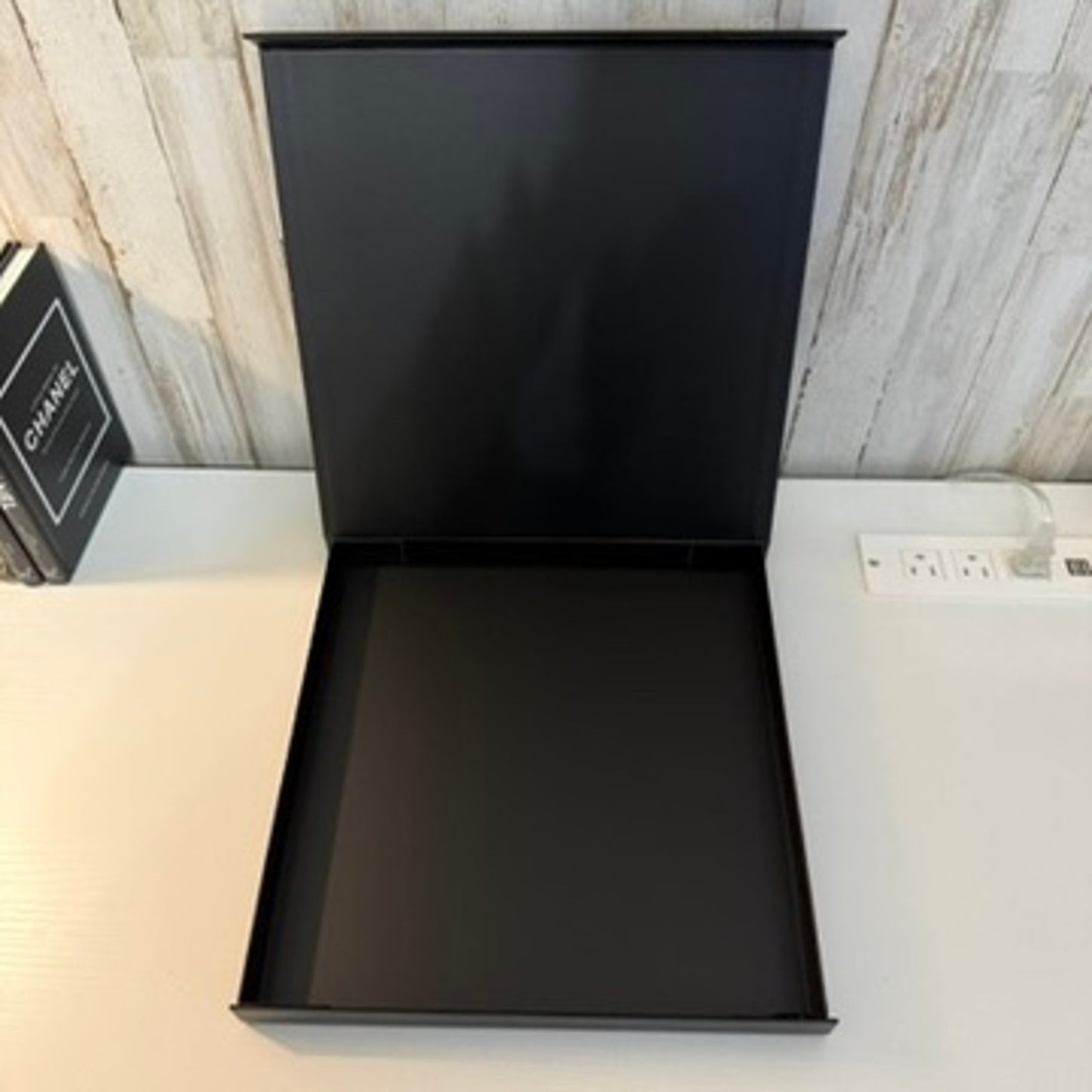 Versace Large Gift Presentation Box Matte Black Lid Silver Medusa Logo