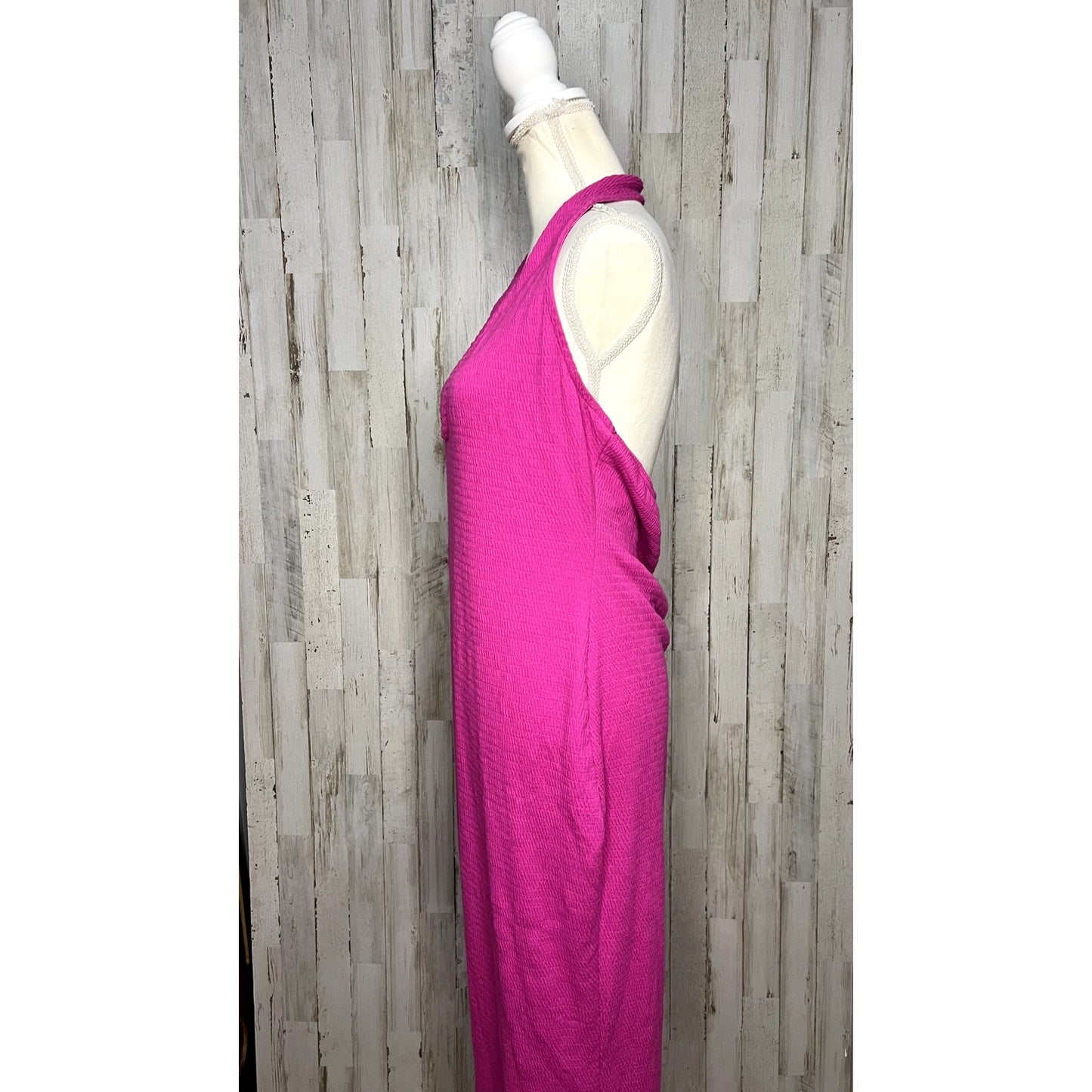 Fashion Nova Women's XL Pink Halter Sleeveless Maxi Dress Party Cocktail