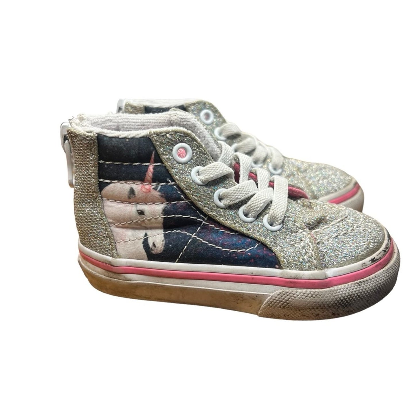 VANS Digi Unicorn Sk8-Hi Zip Glitter Girls Shoes - Toddler 4.0