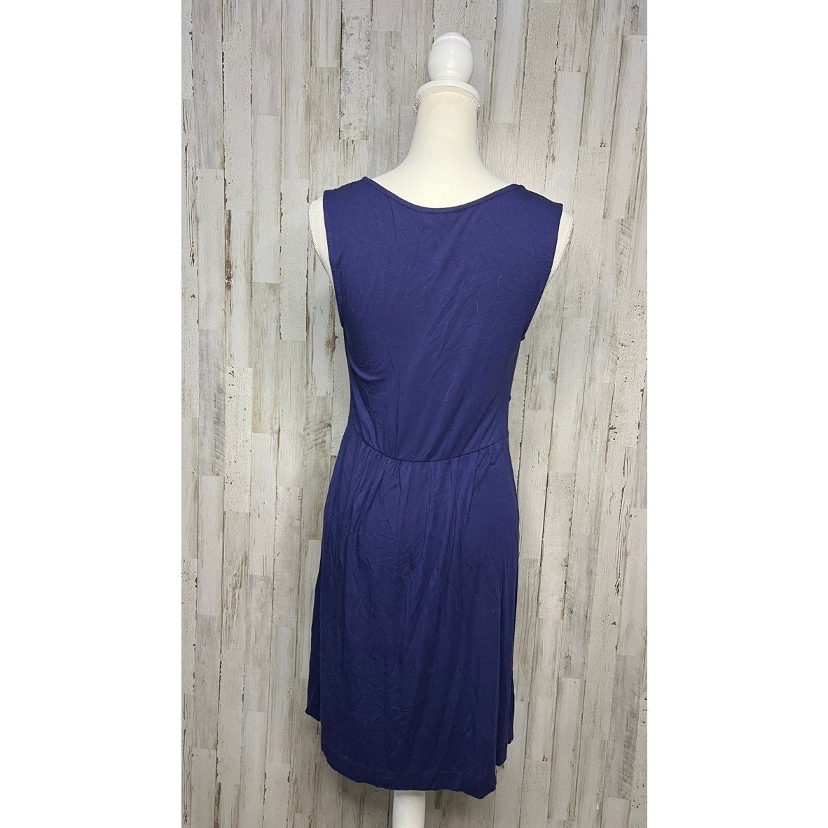 Soma Women's Medium Navy Twist Front Sleeveless Knee Length Dress Casual