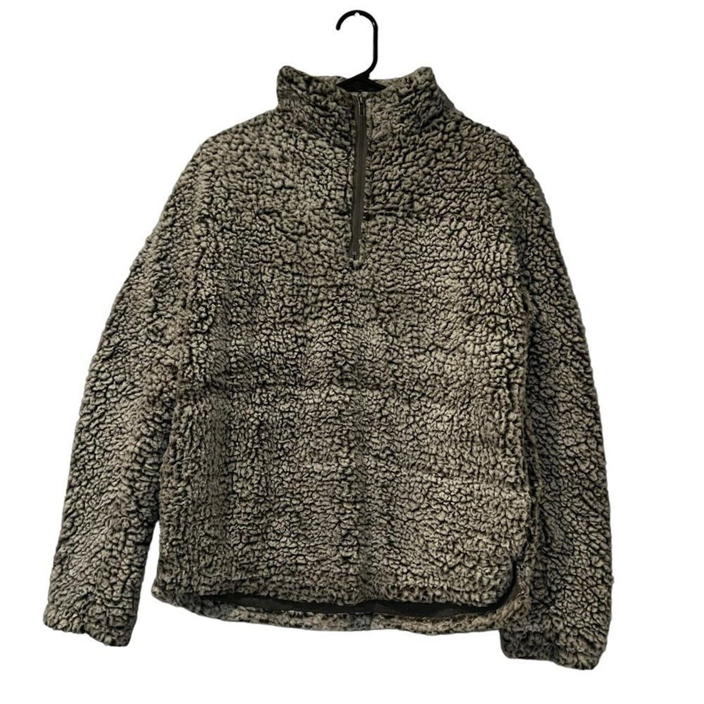 Altar’d State Jacket Womens Small Gray Sherpa Fleece 1/4 Zip Pullover