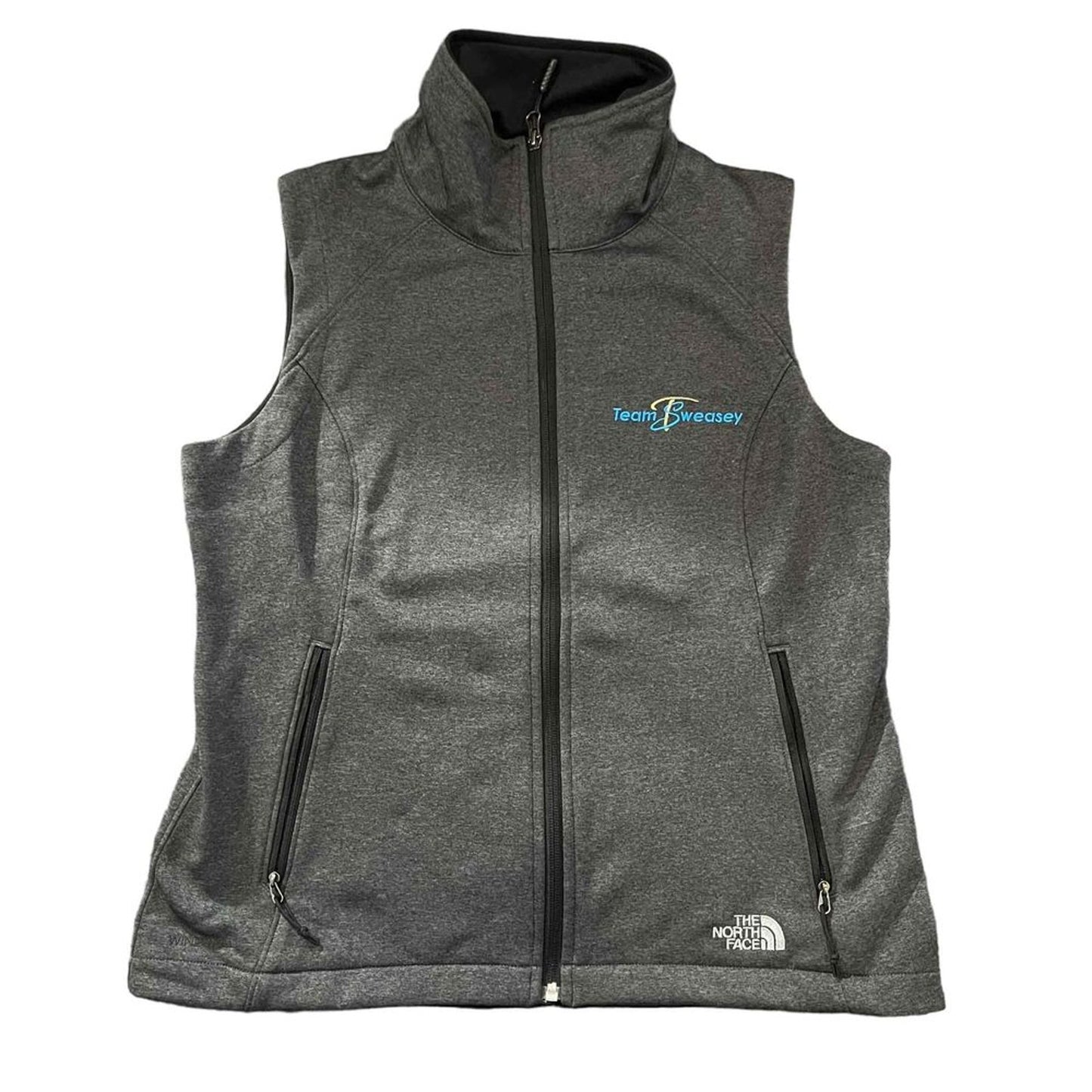 The North Face Ridgewall Vest Womens Size Medium Heather Gray Full Zip WindWall