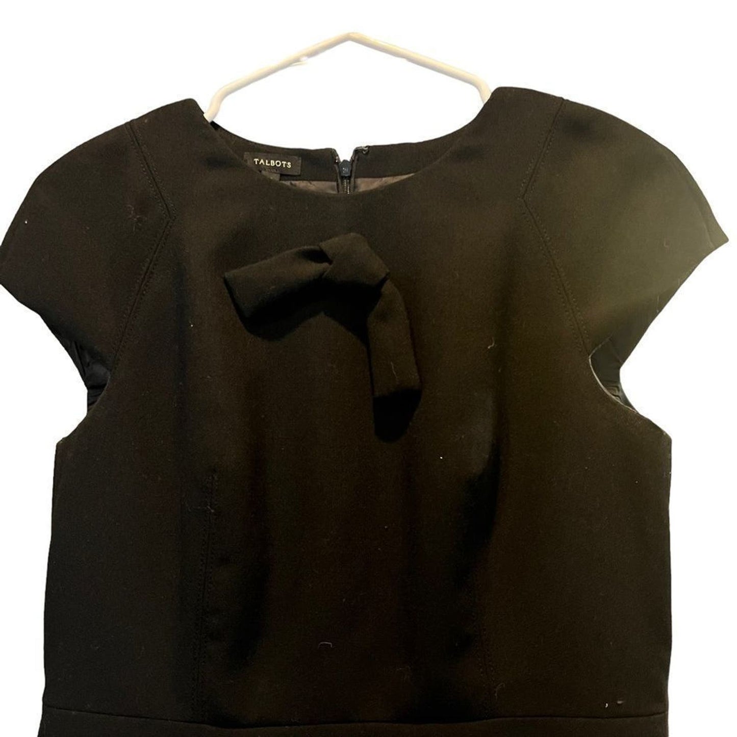 Talbots Black Sheath Wool Blend Dress Size 4