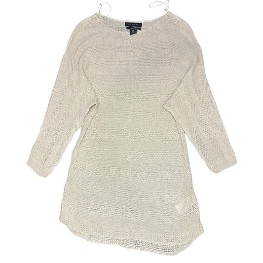 Tahari Women's Small Ivory Open-Knit Long Sleeve Pullover Sweater