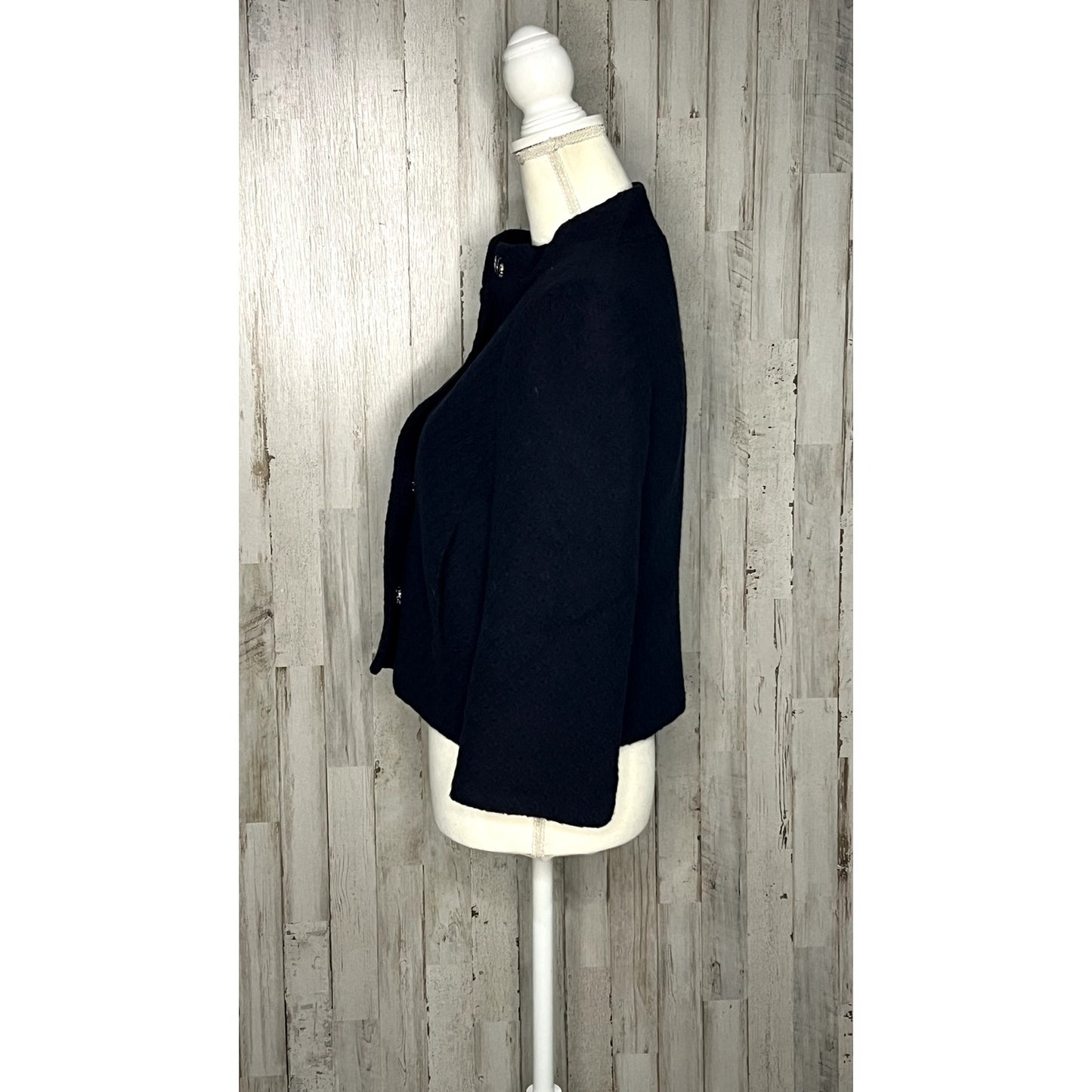 Isaac Mizrahi for Target Women's Navy Blue Tweed Jacket Size 6