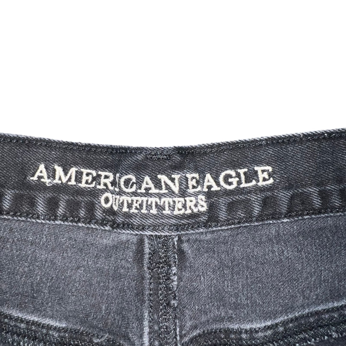 American Eagle Women’s Black High Rise Distressed Mom Jeans Size 20 Short