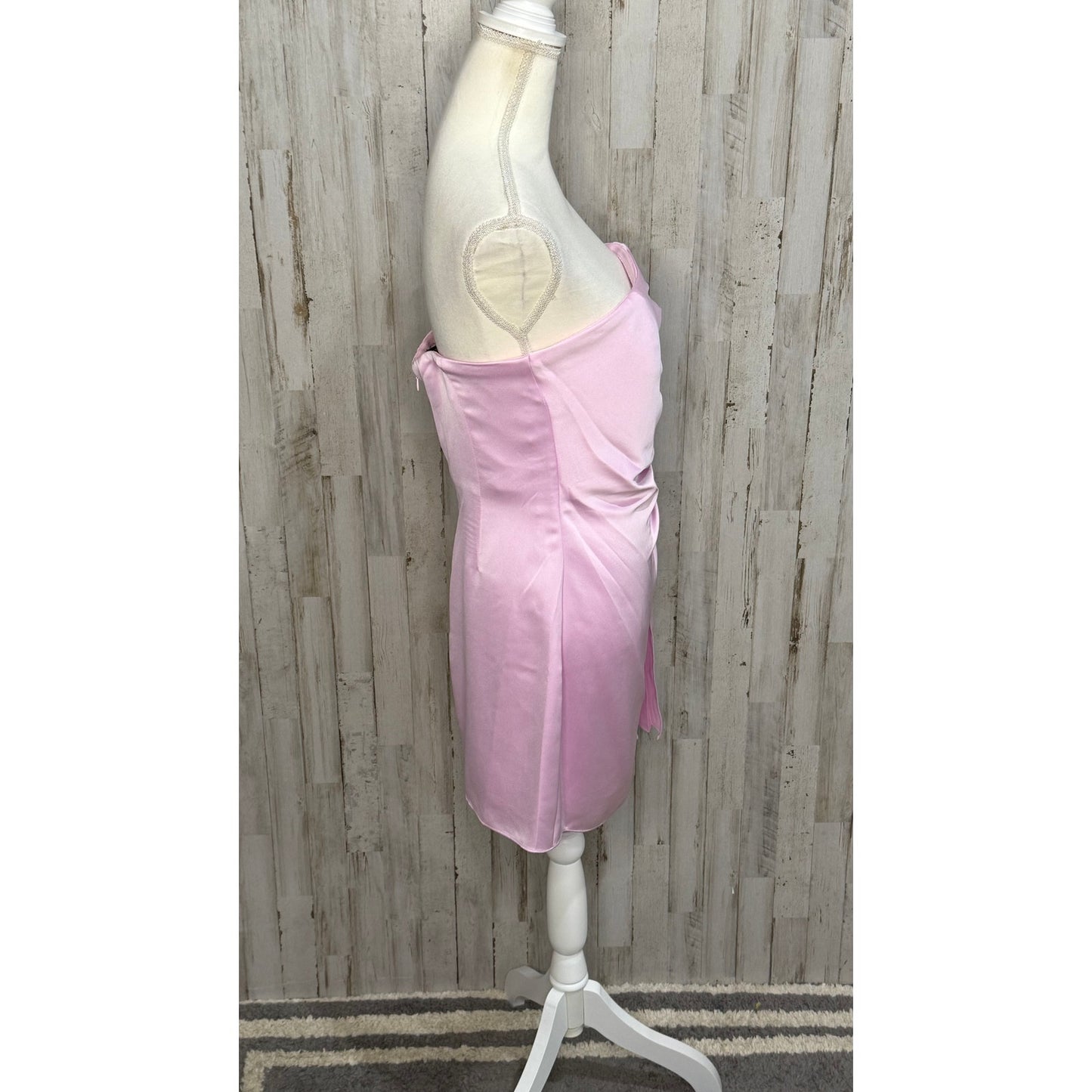 NWT Ramy Brook Women's Strapless Pink Satin Mini Dress Size 8 Party Cocktail