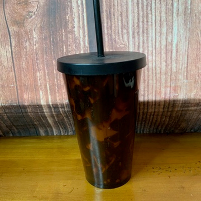 Starbucks Mocha Swirl Tortoise Shell Cold Cup Tumbler 16 oz