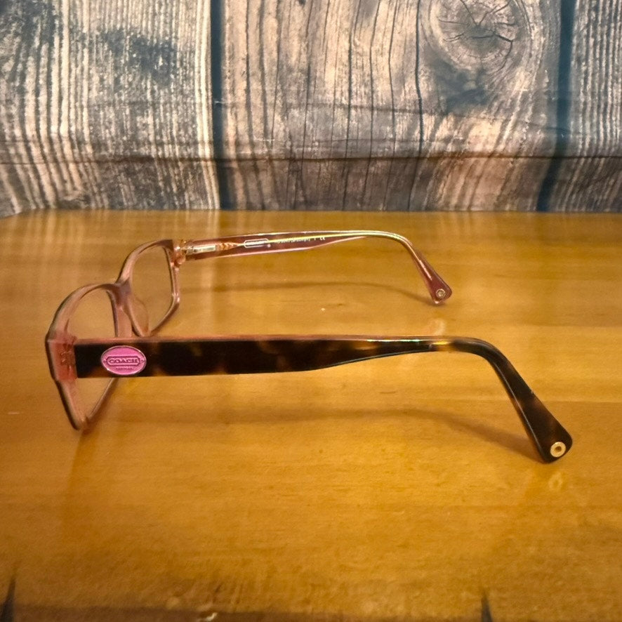 Coach Unisex Geometric Tortoise Shell Eyeglasses Frames Only