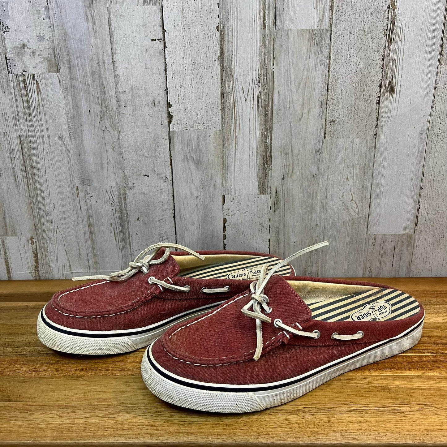 Vintage Sperry Top-Sider Women's Size 10M Bahama Clog Saltwater Red Slip-On Shoe