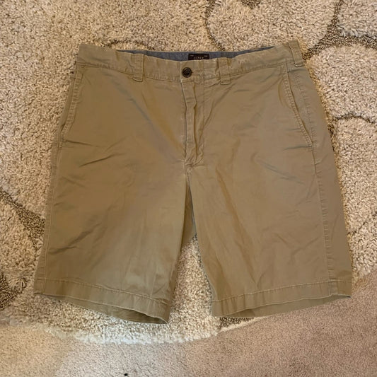 J.Crew Men's Khaki Breathable Chino Shorts Size 31 9" Inseam Easy Wear