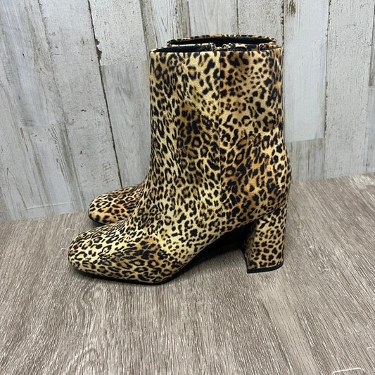 Sugar Women's Leopard Print Ankle Boots Size 7M Square Toe Chunky Heel Zip