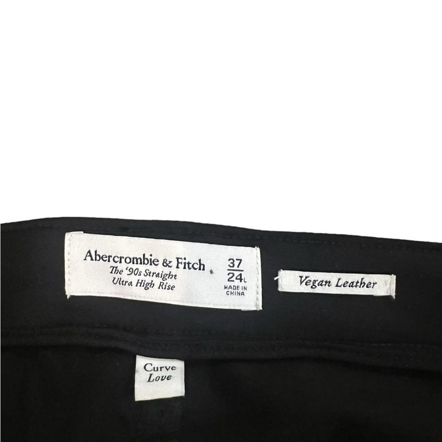 NWT Abercrombie & Fitch Curve Love 90s Straight Ultra High Rise Pants 24 Black