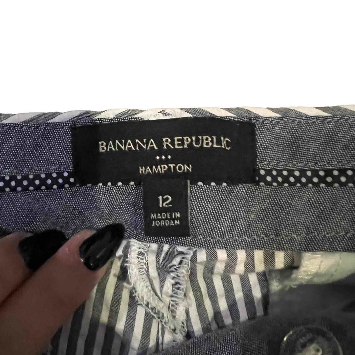 Banana Republic Women's Blue & White Striped Seersucker Hampton Pants Size 12