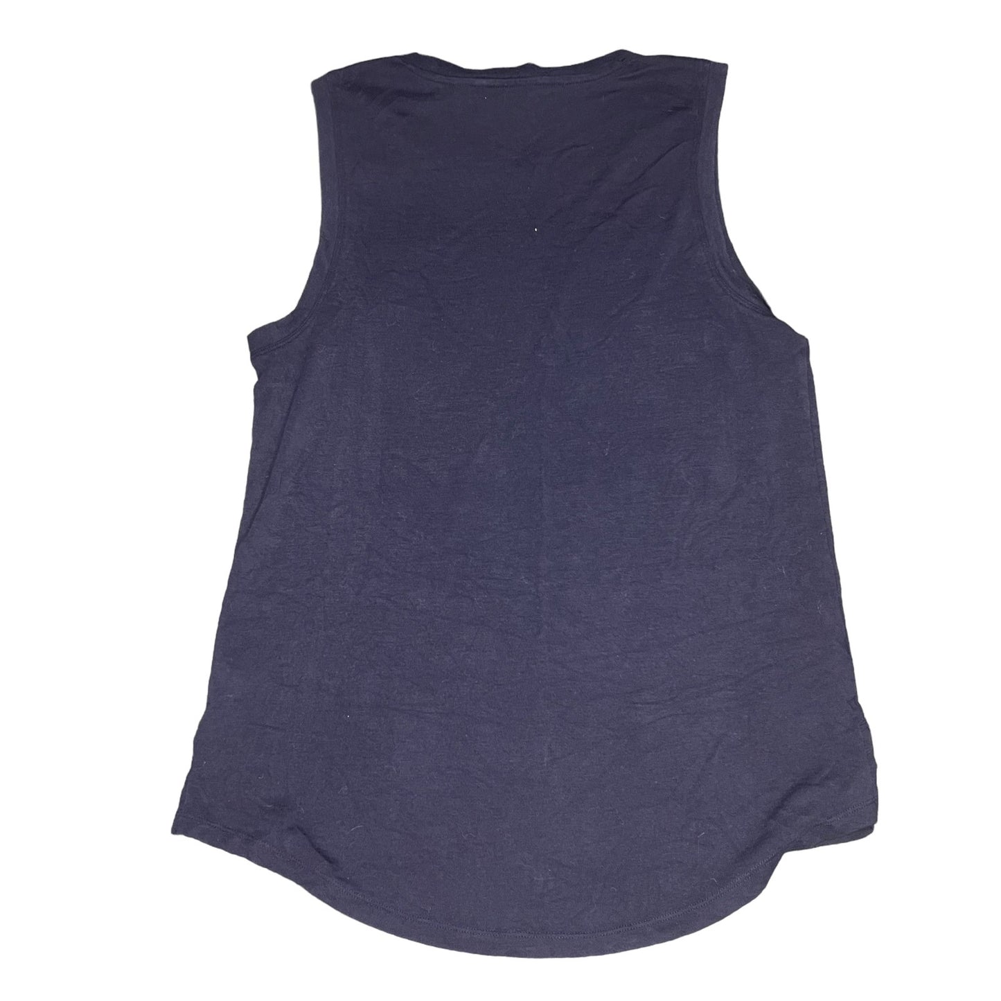 Athleta Women's Large Navy Blue Sleeveless Round Neck Split Hem Tank Top