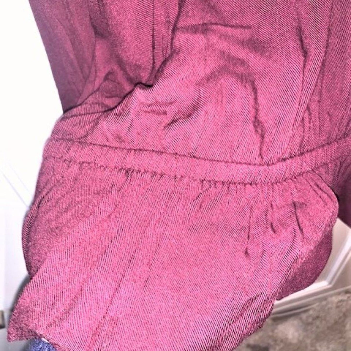 Jennifer Lopez maroon long sleeve blouse M