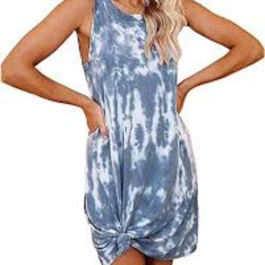 Shein Tie Dyed Side Knot Dress Size XL