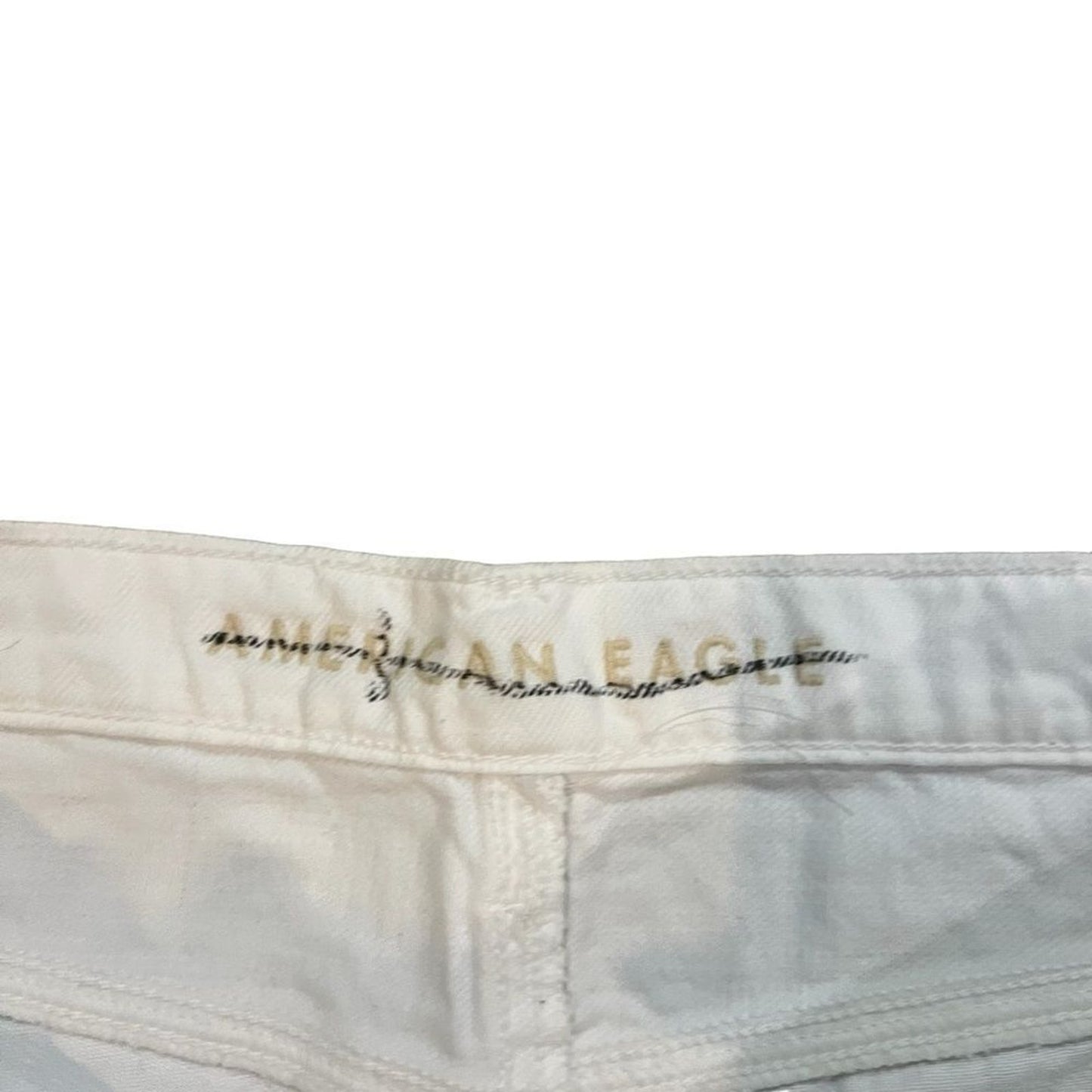 NWT American Eagle Jeans Womens Size 16 Short Plus White 90s Straight