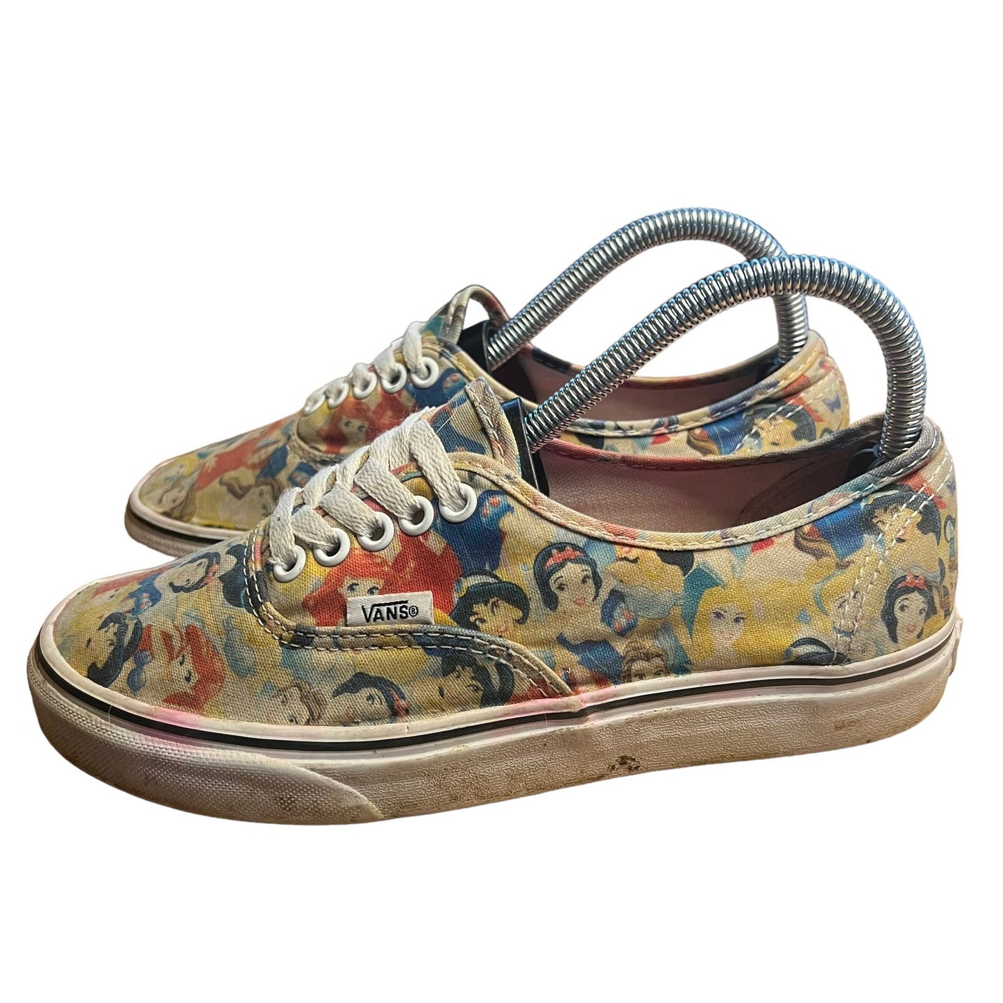 VANS x Disney Princess Canvas Sneakers Women's Lace-up Multicolor Low Top Size 8