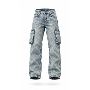NWT Wild Fable Jeans Size 2 Light Wash High-Rise Cargo Straight