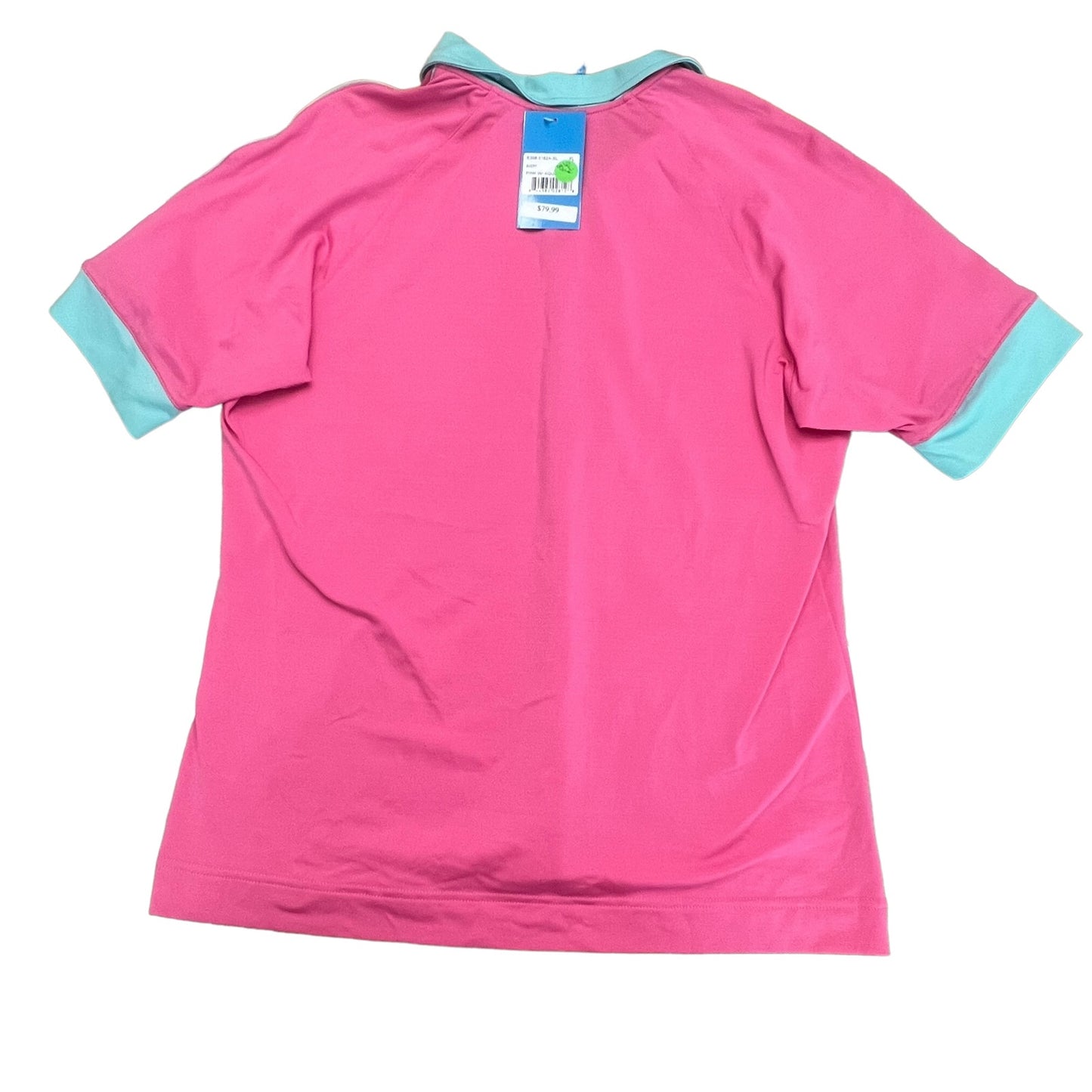 NWT GG Blue Women's XL Pink & Aqua Blue 1/2 Zip Golf Polo