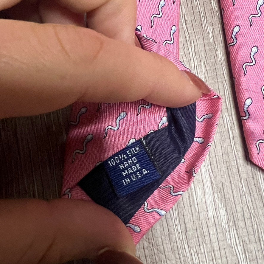 Vineyard Vines Pink Silk Fertility Cryo-Bank Novelty Pattern Tie