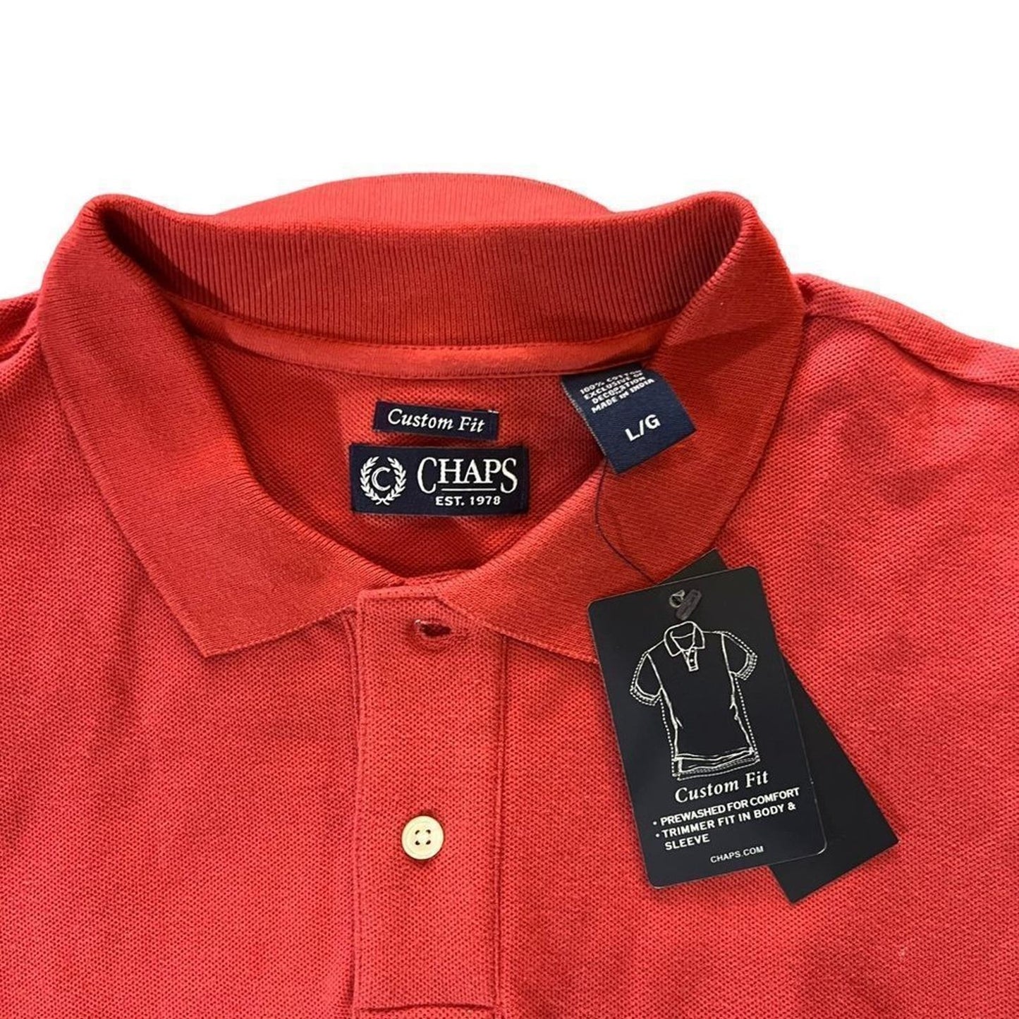 NWT Chaps Classic Fit Short Sleeve Polo Size Large