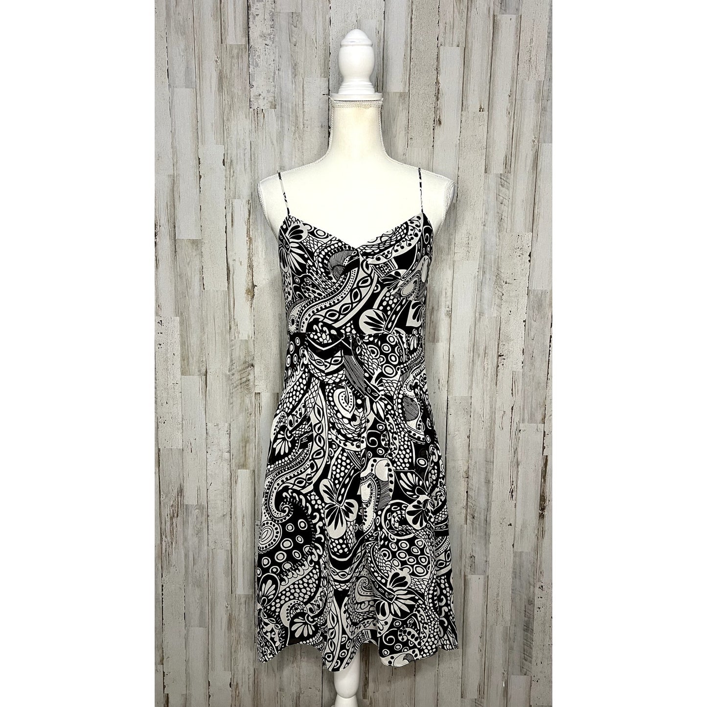 Ann Taylor Women's Size 4 Brown Paisley Sleeveless Knee-Length Dress