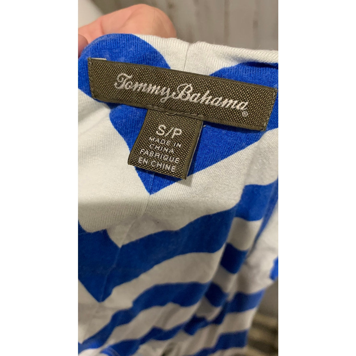 Tommy Bahama Maxi Dress Womens Small Blue & White Chevron