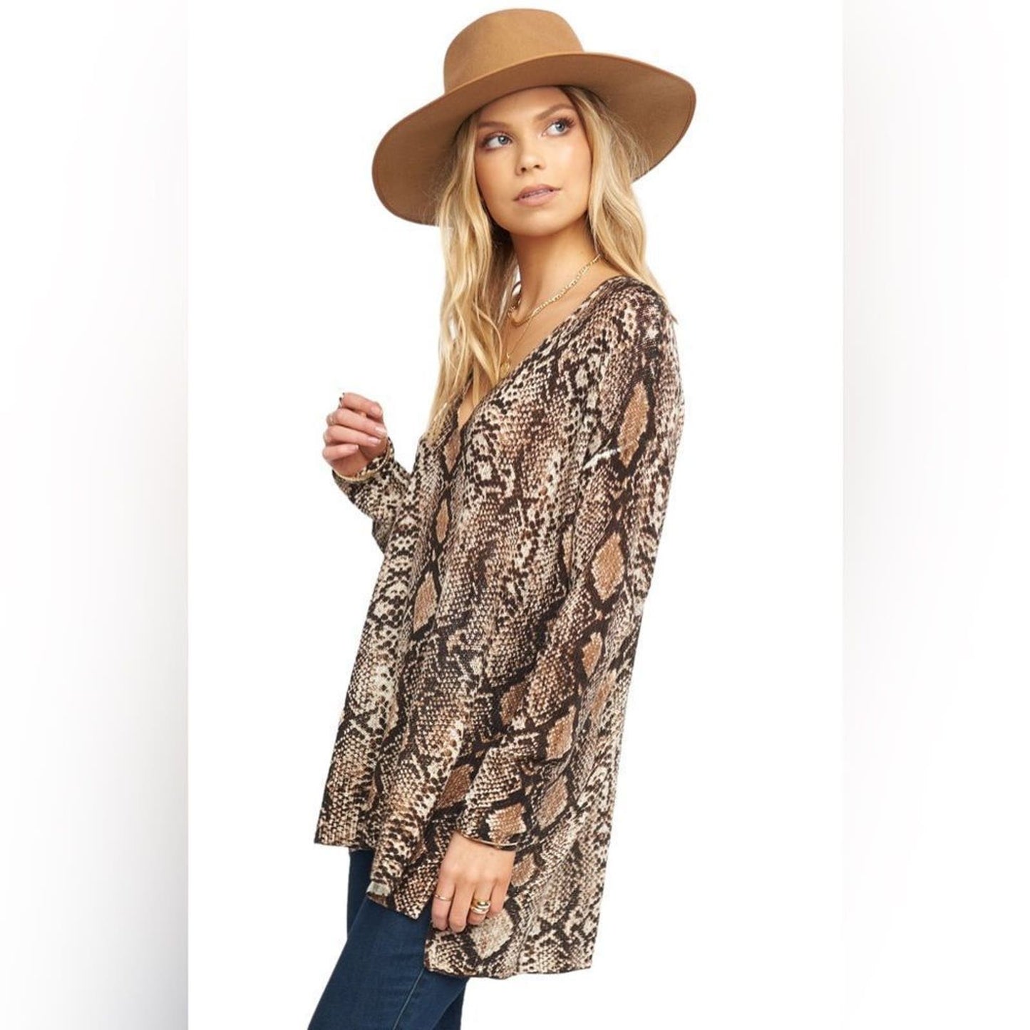 Show Me Your Mumu Snake Print Hug Me Sweater Size XS