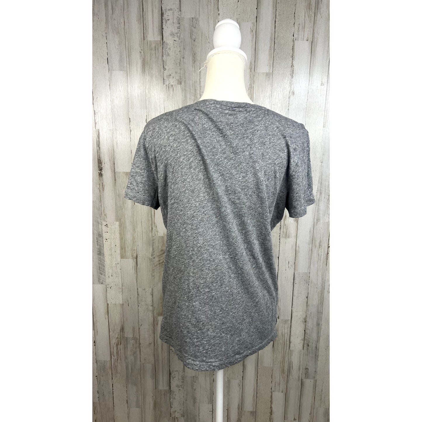 Madewell Womens Medium Gray V-Neck Pocket Tee Short Sleeve Casual Cotton T-Shirt