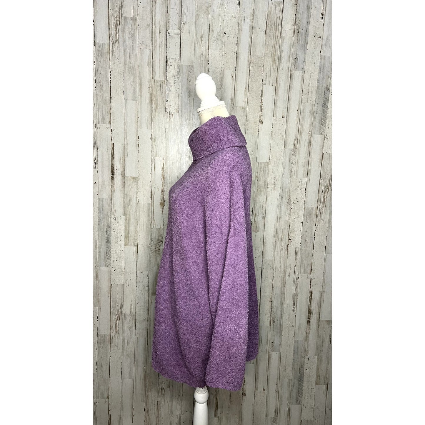 Fashion Nova Women's Plus 1X Purple Cowl Neck Pullover Sweater