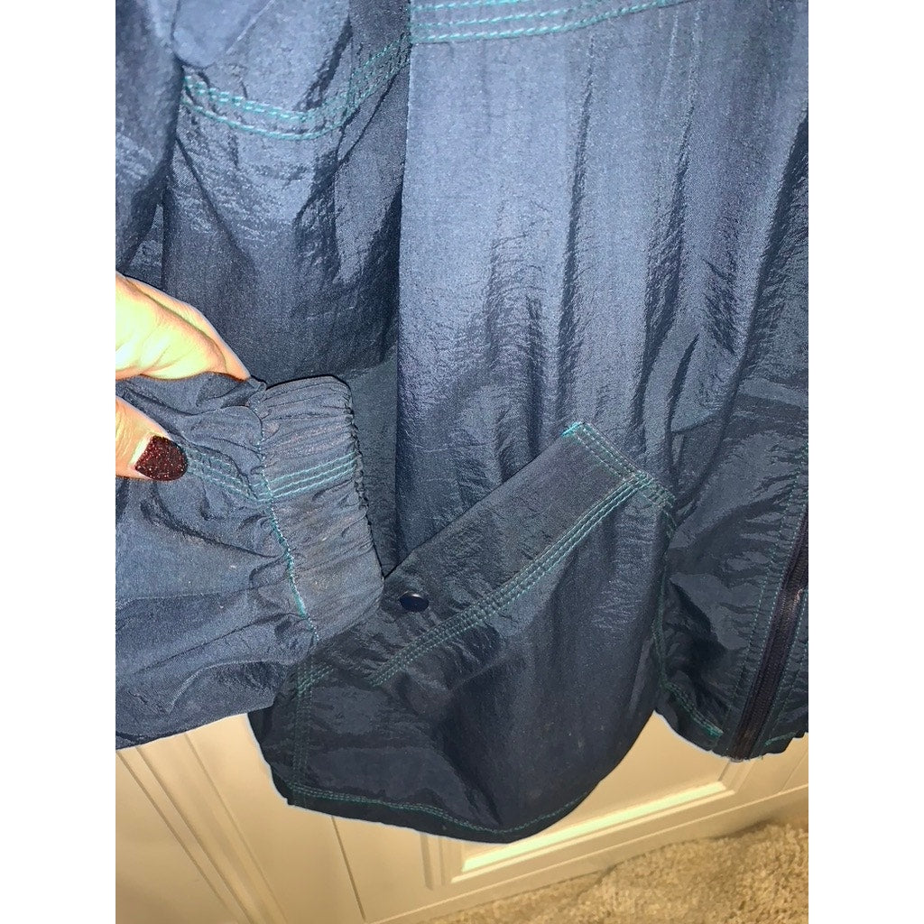 Vintage Gear for Sports Embroidered Men's XL Blue Hooded Windbreaker Jacket