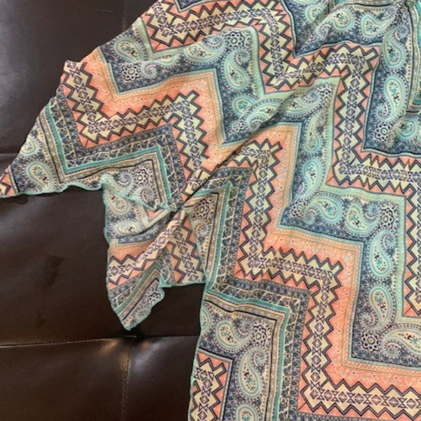 Teal aztec print sundress M