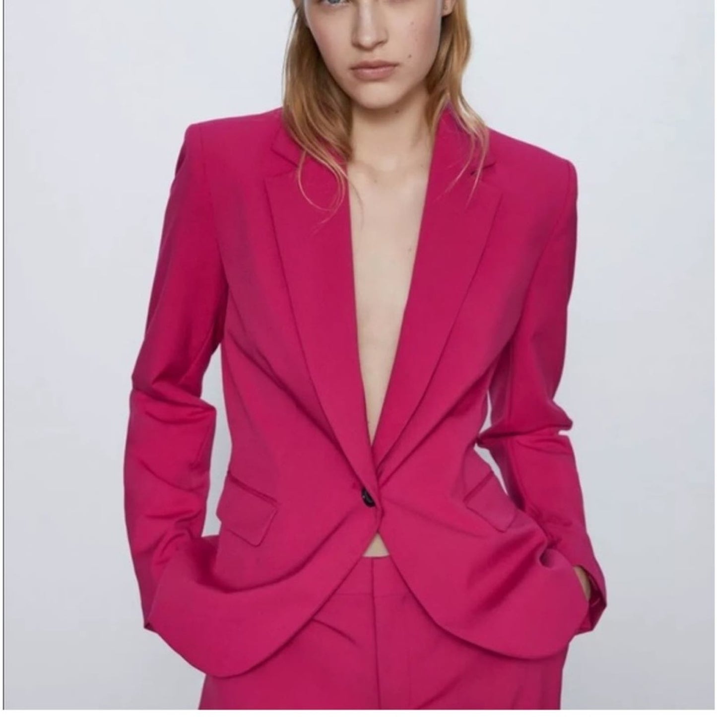 Zara | Fuschia Basic Blazer Bloggers Favorite | Size 8