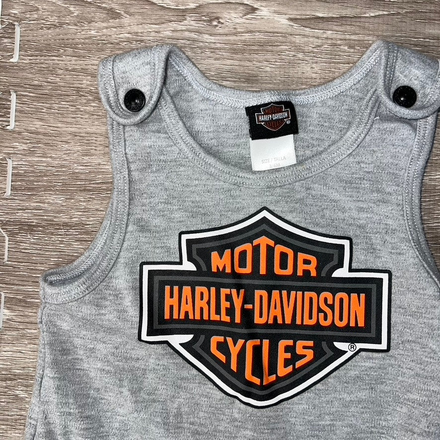 Harley-Davidson Baby Romper Gray Unisex Size 3/6 Months