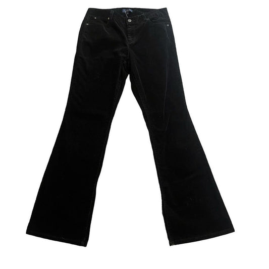Talbots Black Corduroy Straight Leg Pants Size 10