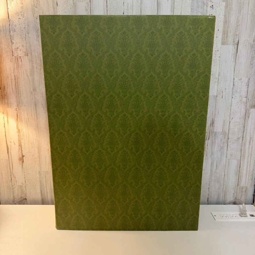 Gucci Green Damask Presentation Gift Storage Box Hinged Lid 27x19x7 DAMAGED