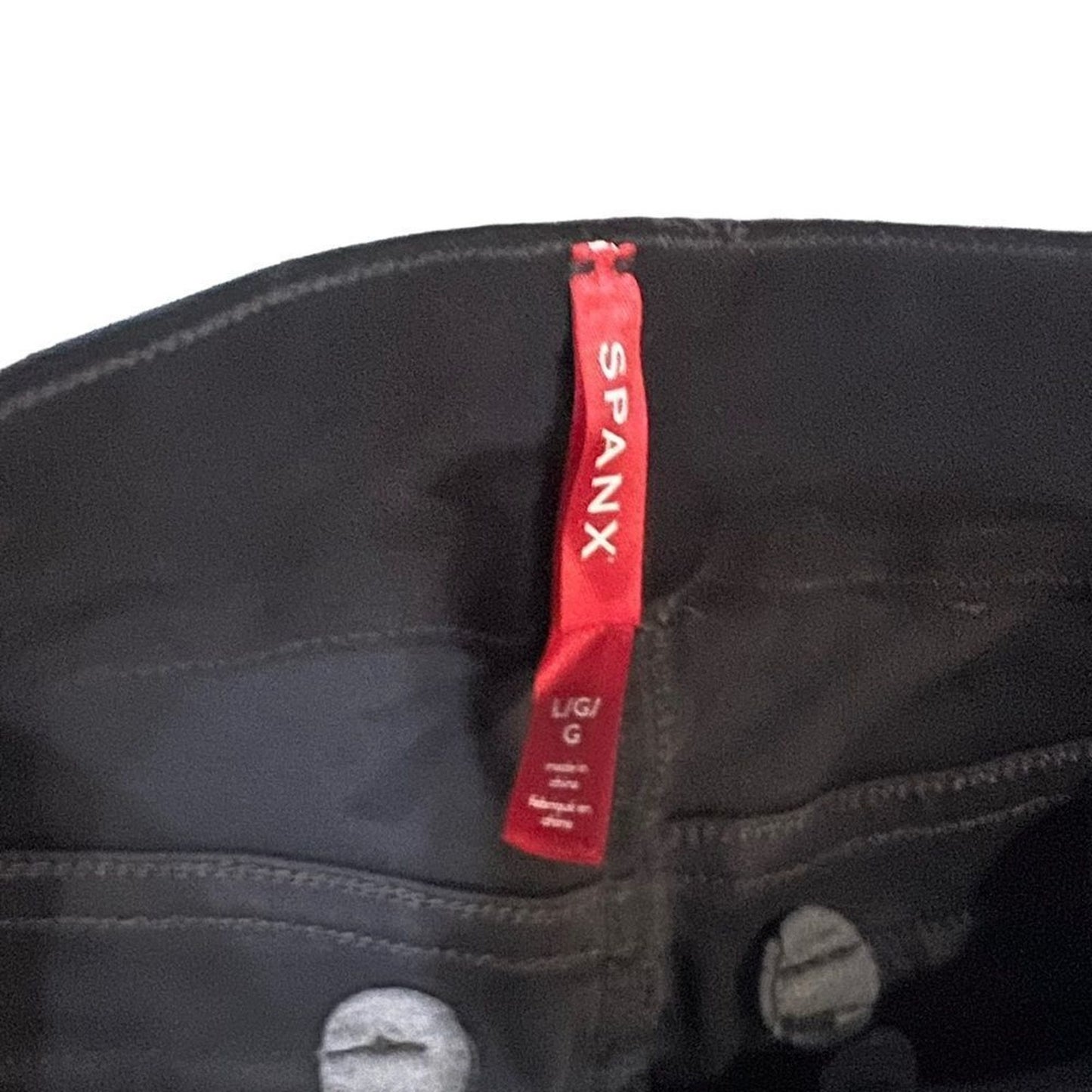 NWT SPANX Womens Cargo Pants Size Large Washed Black High Rise Pull-On Ankle