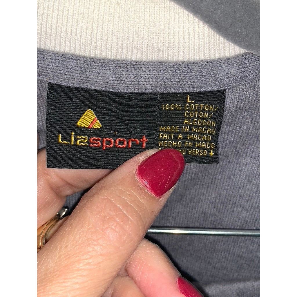 Lizsport Women's Lounge Set Gray Long Sleeve Size Large Casual Fall Outfit