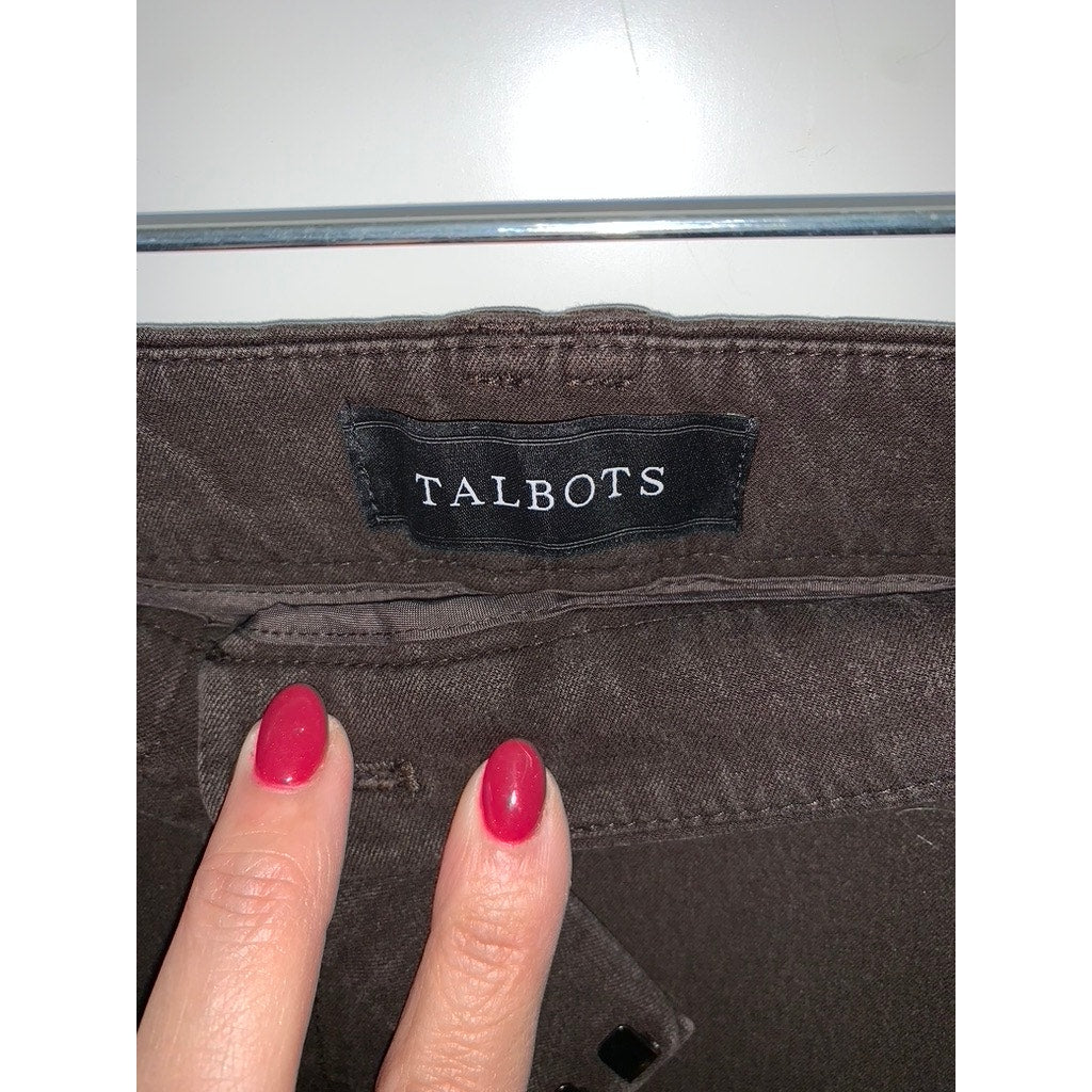 Talbots Women's High-Waist Straight Pants Brown Size 12 Workwear